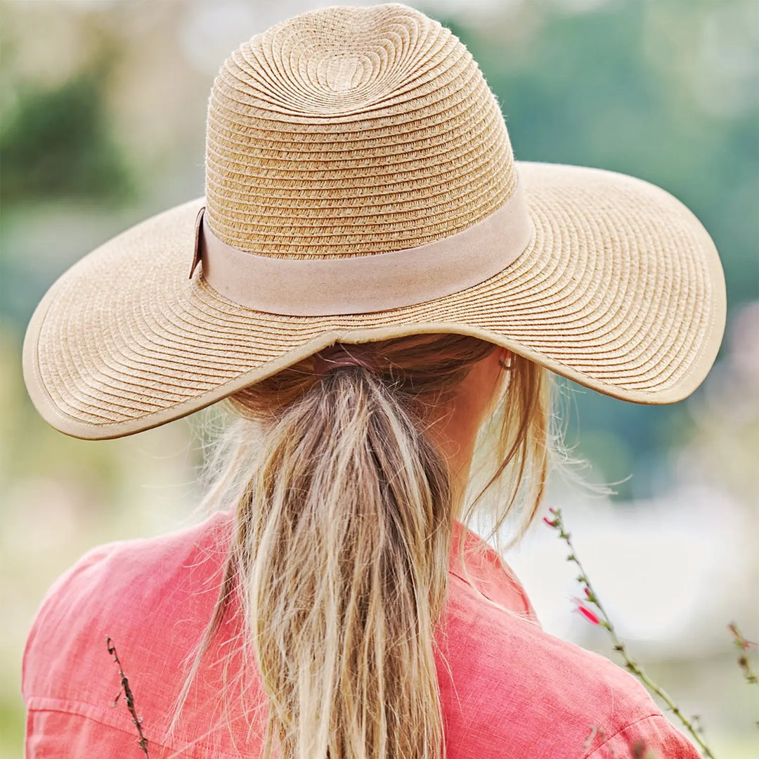 360FIVE Everyday Hat - Butterfly Ponytail Fedora Gardening Women's Wide Brim Sun Hat