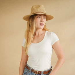 Riviera Fedora - Raffia Straw UV Sun Hat UPF50+ House of Ord - Cape Town